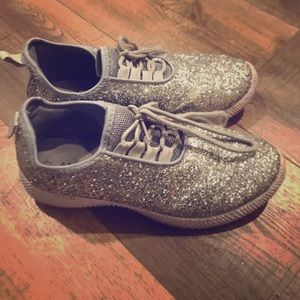 Silver Sparkle Tennis Shoes